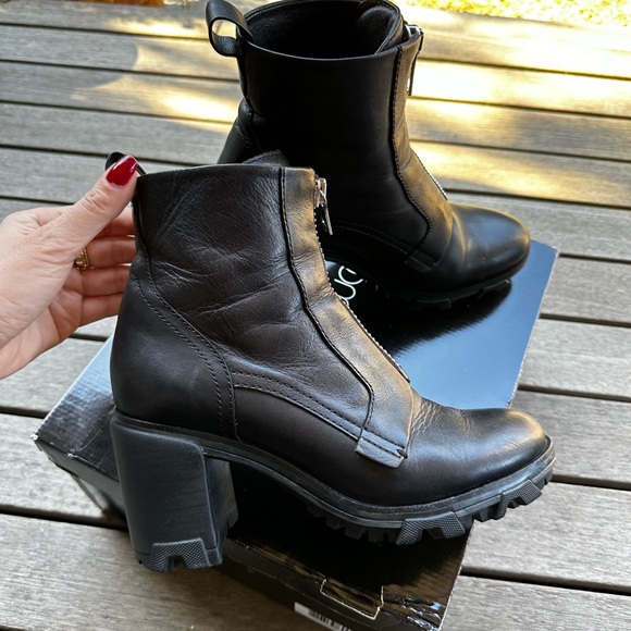 Rag & bone Shiloh Zip High Block Heel Combat Boots 40 10 - Picture 2 of 9